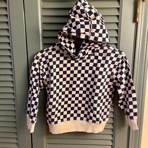 Crewcuts Girls Blue & White Checkered Hoodie - Size Small
